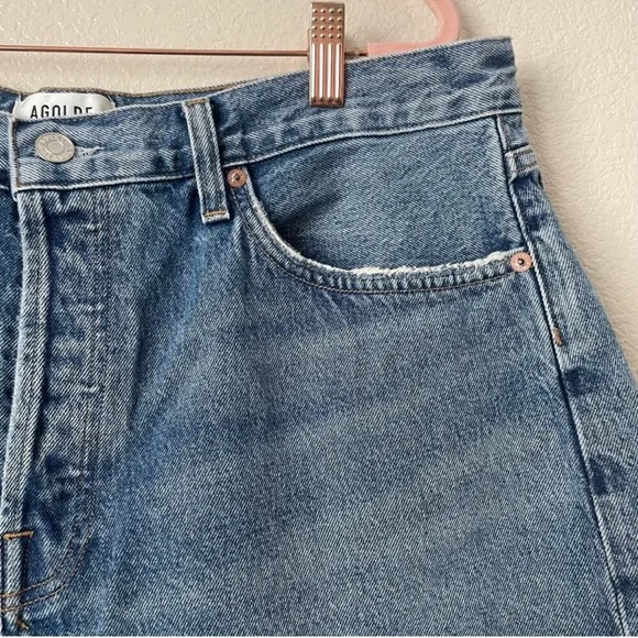Agolde Parker Long Jean Shorts - Picture 5 of 9